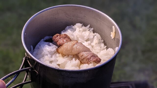 2022年初夏ソロ徒歩キャン＠湖岸緑地・志那1夕飯