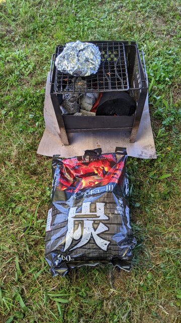 2022年梅雨前コロナ制限明けソロ自転車BBQデイキャンプ@淀川河川公園・太子橋地区/炭