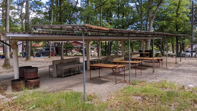 【滋賀県】マキノ高原キャンプ場(奥琵琶湖)/2022年初秋の林間ソロ徒歩キャンプ/林間サイト炊事棟