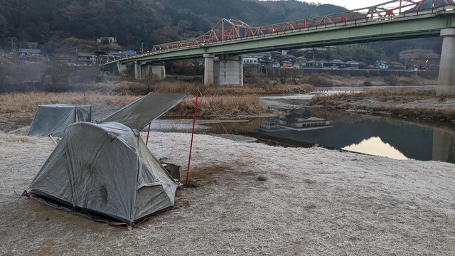 【京都府】笠置キャンプ場/2022年大晦日前日のバックパック徒歩キャンプ〜マイナス2度の闘い〜/ソロドーム1