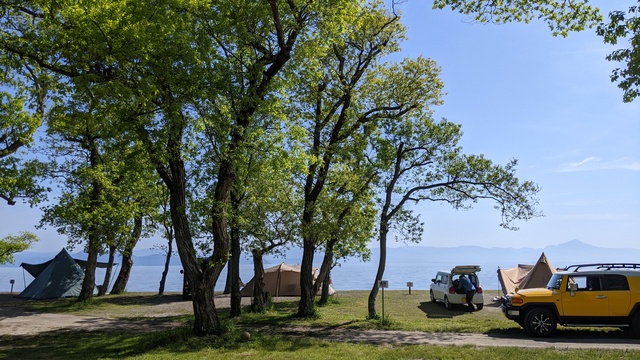 【滋賀県】六ツ矢崎浜オートキャンプ場（琵琶湖）／2023年初夏のバックパック自転車キャンプ