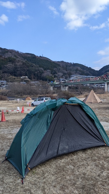 【京都府】笠置キャンプ場/2023年冬のバックパック徒歩キャンプ納め