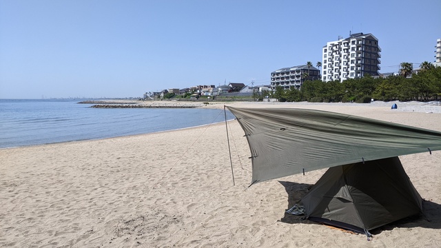 【兵庫県】林崎・松江海岸@明石市/2024年春の海バックパック徒歩キャンプ