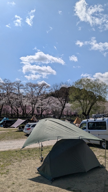 【京都府】笠置キャンプ場/2025年春バックパック桜キャンプ