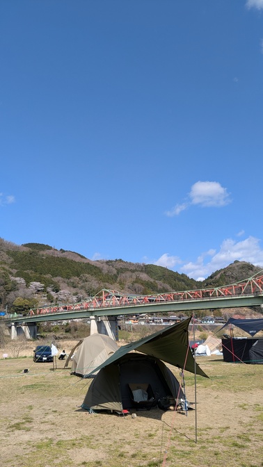 【京都府】笠置キャンプ場/2025年春バックパック桜キャンプ