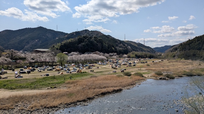 【京都府】笠置キャンプ場/2025年春バックパック桜キャンプ