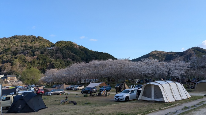 【京都府】笠置キャンプ場/2025年春バックパック桜キャンプ