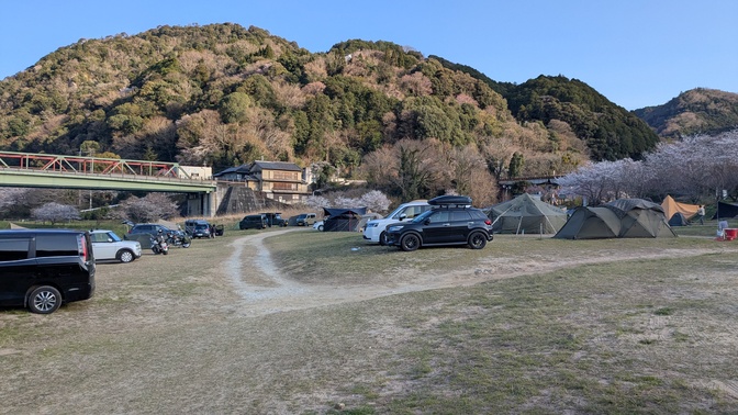 【京都府】笠置キャンプ場/2025年春バックパック桜キャンプ
