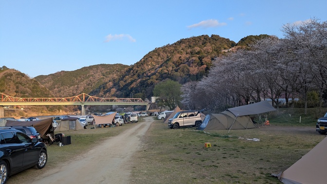 【京都府】笠置キャンプ場/2025年春バックパック桜キャンプ