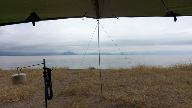 【滋賀県】六ツ矢崎浜オートキャンプ場@琵琶湖／2025年秋雨バックパック自転車キャンプ
