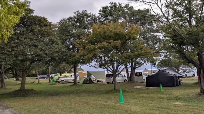 【滋賀県】六ツ矢崎浜オートキャンプ場@琵琶湖／2025年秋雨バックパック自転車キャンプ

