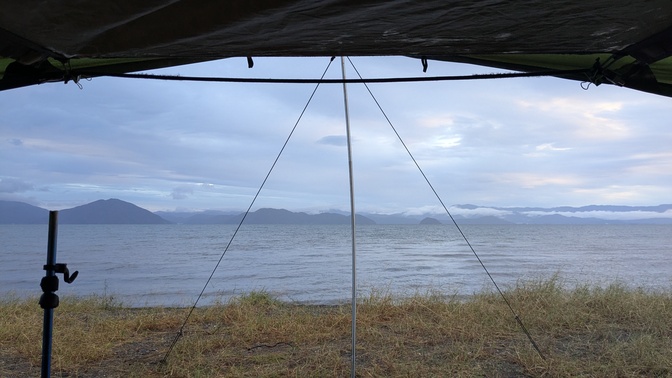 【滋賀県】六ツ矢崎浜オートキャンプ場@琵琶湖／2025年秋雨バックパック自転車キャンプ
